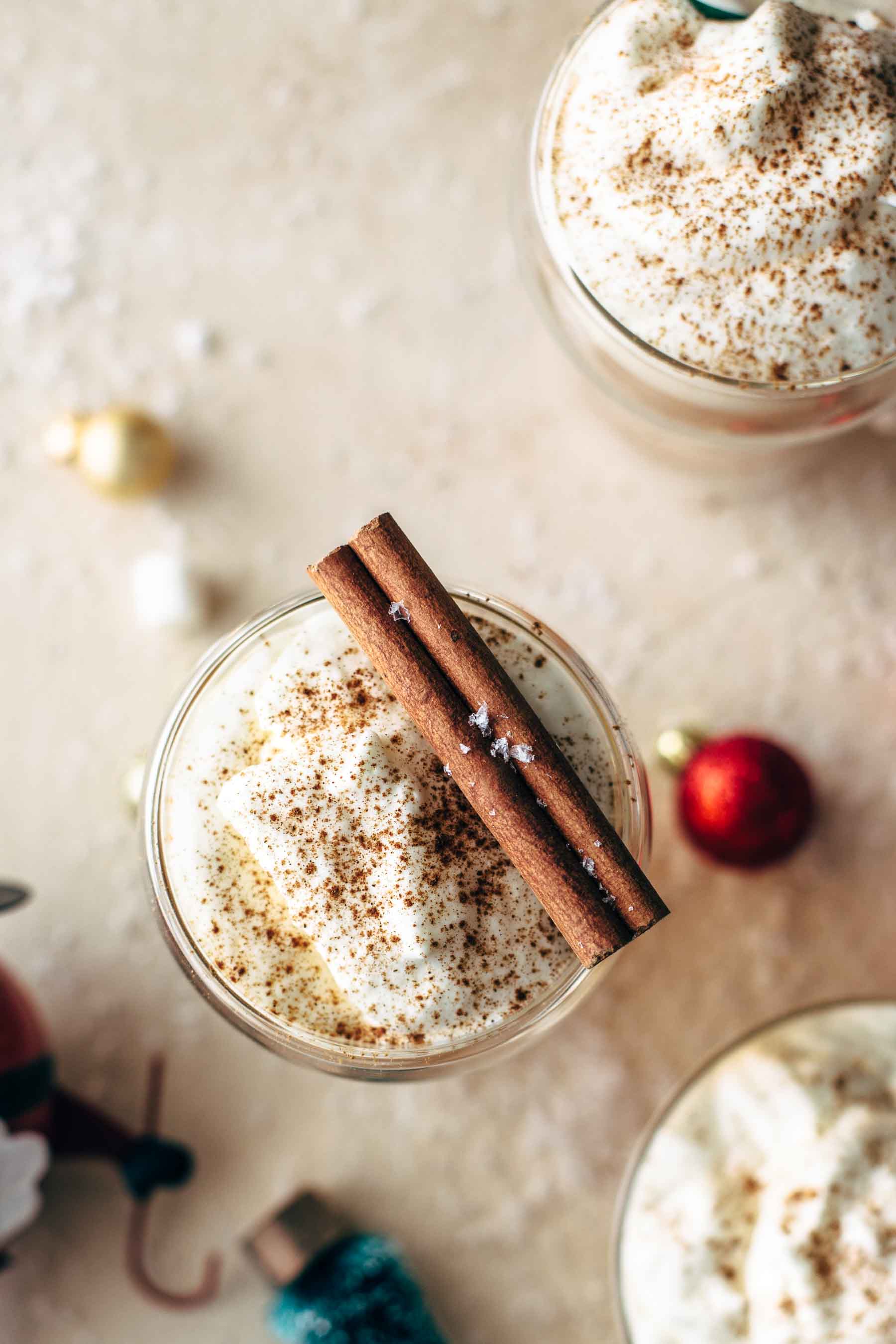 Hot Toddy Cocktail made of caramel vodka, apple cider, and bourbon