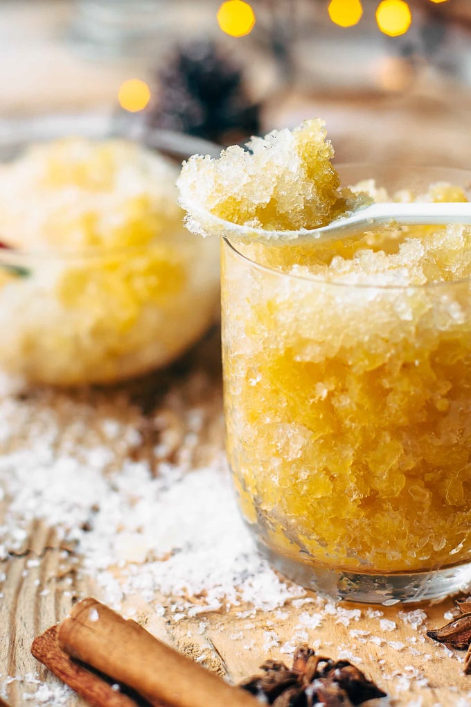 Glass of orange bourbon slush