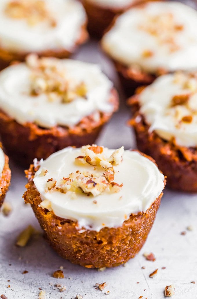 Frosted pecan pie muffins