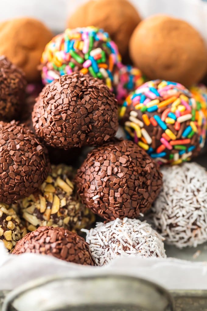 homemade chocolate truffles on a plate