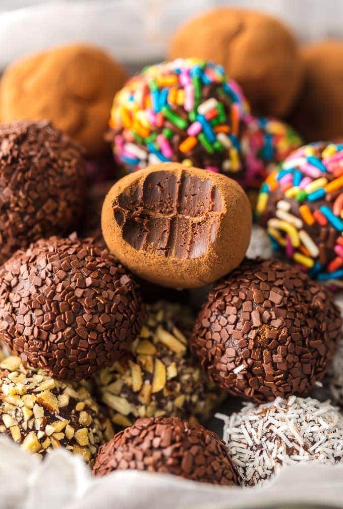 up close picture of homemade chocolate truffles