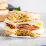 This Egg White Delight Recipe is my favorite Mcdonald's Copycat Recipe! When I used to work in an office, I ate a McDonald's Egg White Delight almost every morning. I'm so glad I've found a healthy & easy breakfast sandwich recipe that I can make at home instead. This delicious sandwich consists of an English Muffin with ham, white cheddar, egg whites, and herbs. Totally delicious!