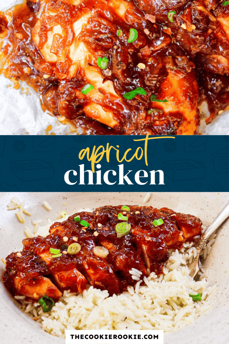 A photo of apricot chicken in a bowl.