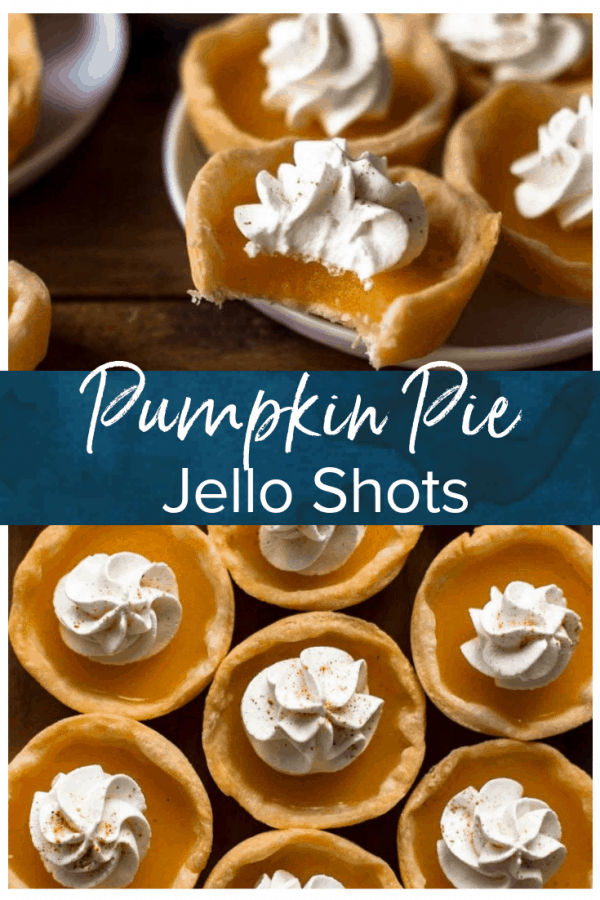 This jello shot recipe is the BEST jello shots for fall! These Pumpkin Pie Shots are tasty, fun, and easy. This is one of my favorite jello shots ideas for fall because I love all things pumpkin. They make the perfect Thanksgiving or Halloween jello shots!