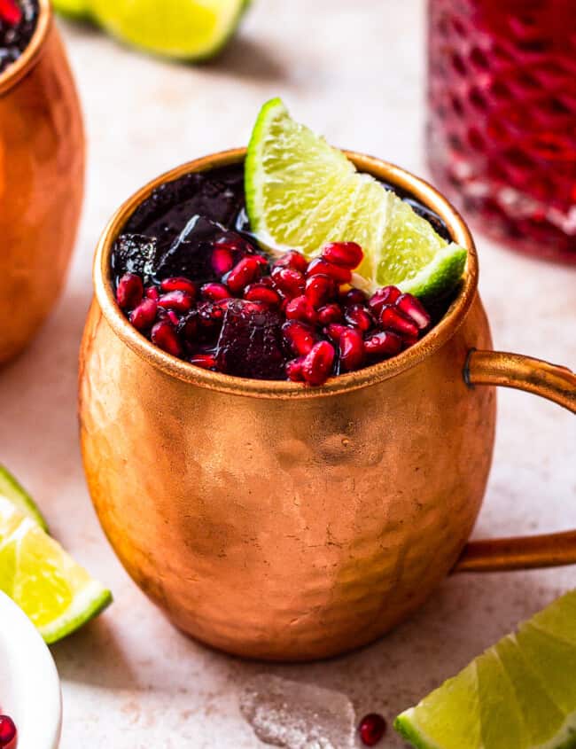 up close pomegranate moscow mule