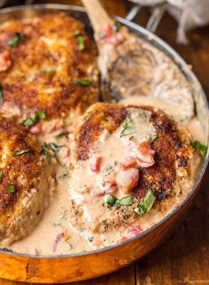 basil chicken in a skillet