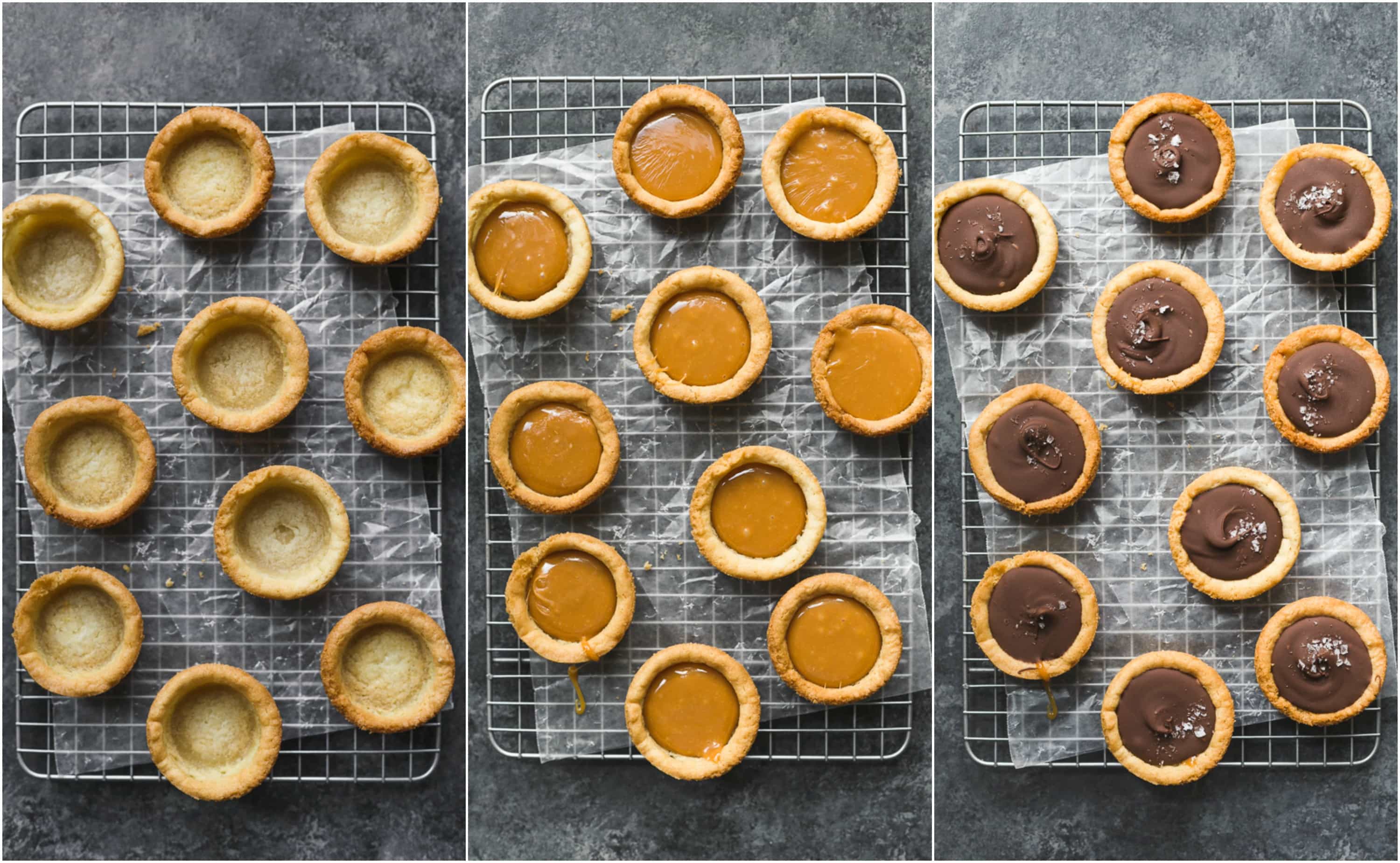 process of twix cookies being made