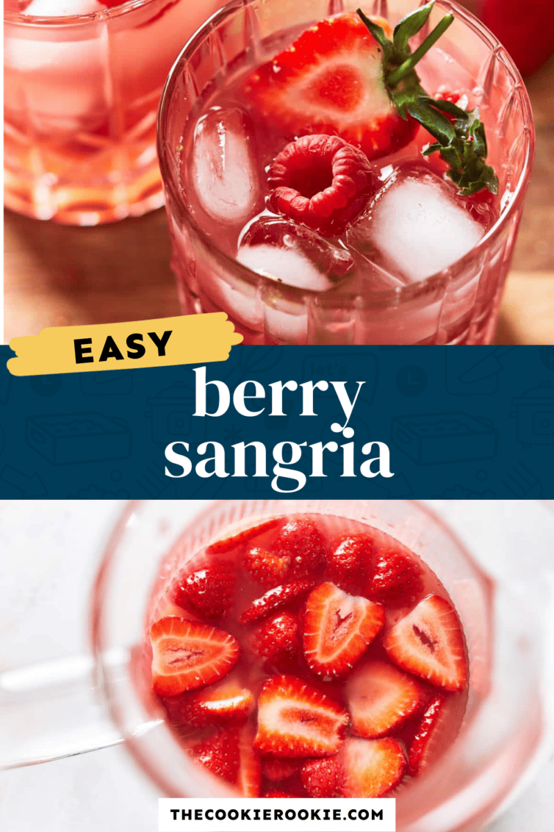 Effortless berry sangria with strawberries and ice.