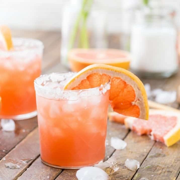 cocktails on a table with crushed ice on tables