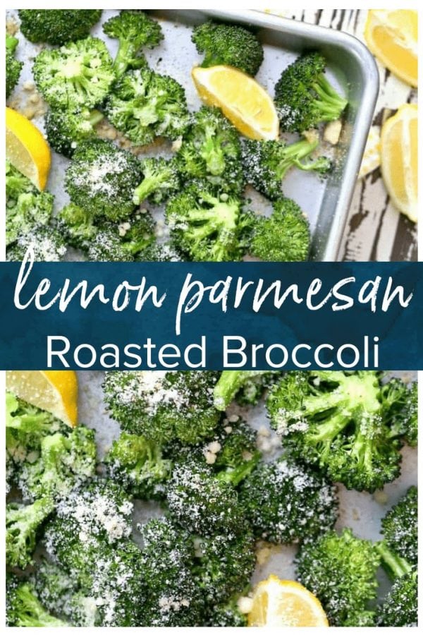 Parmesan Roasted Broccoli is simple, delicious, & healthy. This baked broccoli side dish is perfect for any meal. Try this garlic, lemon, & parmesan broccoli recipe tonight!