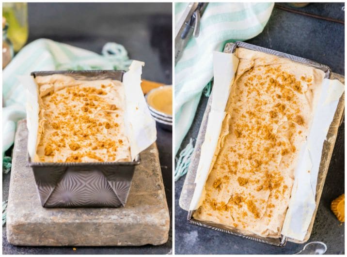 homemade ice cream in a freezer safe dish