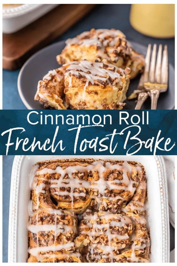 Cinnamon Roll French Toast Bake, SO EASY IT'S RIDICULOUS! Loaded with cinnamon rolls, cream, eggs, vanilla, and everything good. Perfect Christmas Morning breakfast or holiday brunch easy recipe!! I make this every time we have guests. Can you blame me?