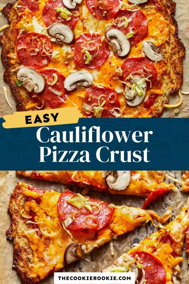 cauliflower pizza crust pinterest