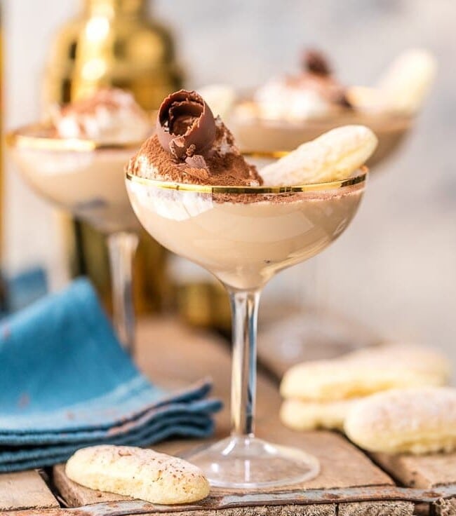 tiramisu martini in glass