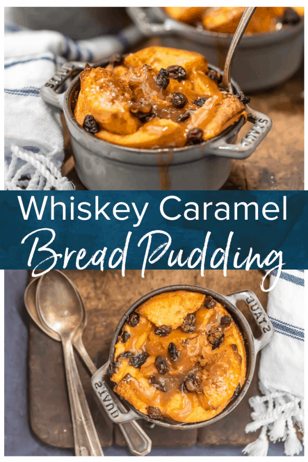 Bread Pudding with Whiskey Sauce is the perfect way to celebrate St. Patrick's Day! This Irish bread pudding with caramel sauce is such a decadent and easy Irish dessert recipe, with the most amazing bread pudding sauce! #thecookierookie #breadpudding #dessert #stpatricksday #irish #whiskey #caramel