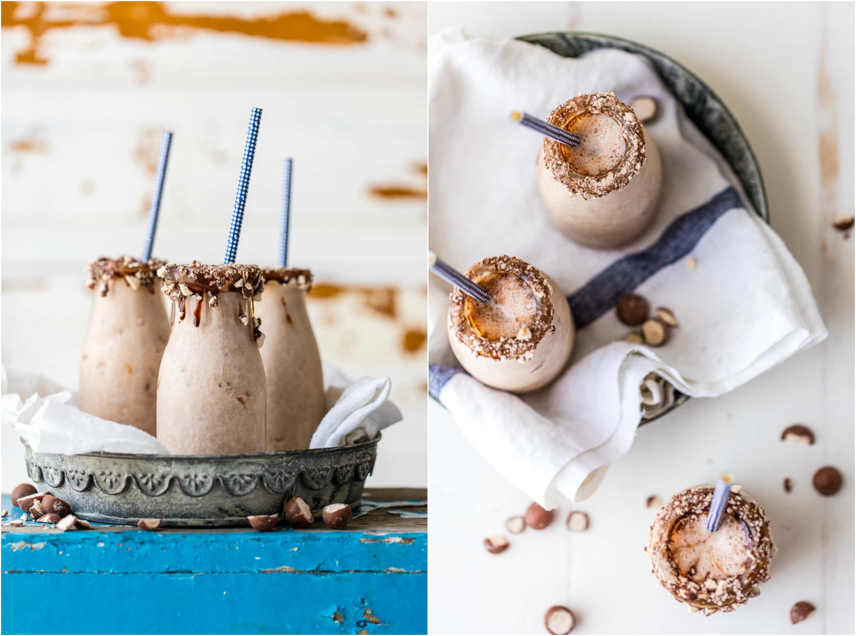 This Chocolate Banana Malt Milkshake is my favorite easy sweet treat! Thrown together in minutes with only 5 ingredients, it doesn't get any better! Voted best milkshake in Missouri!