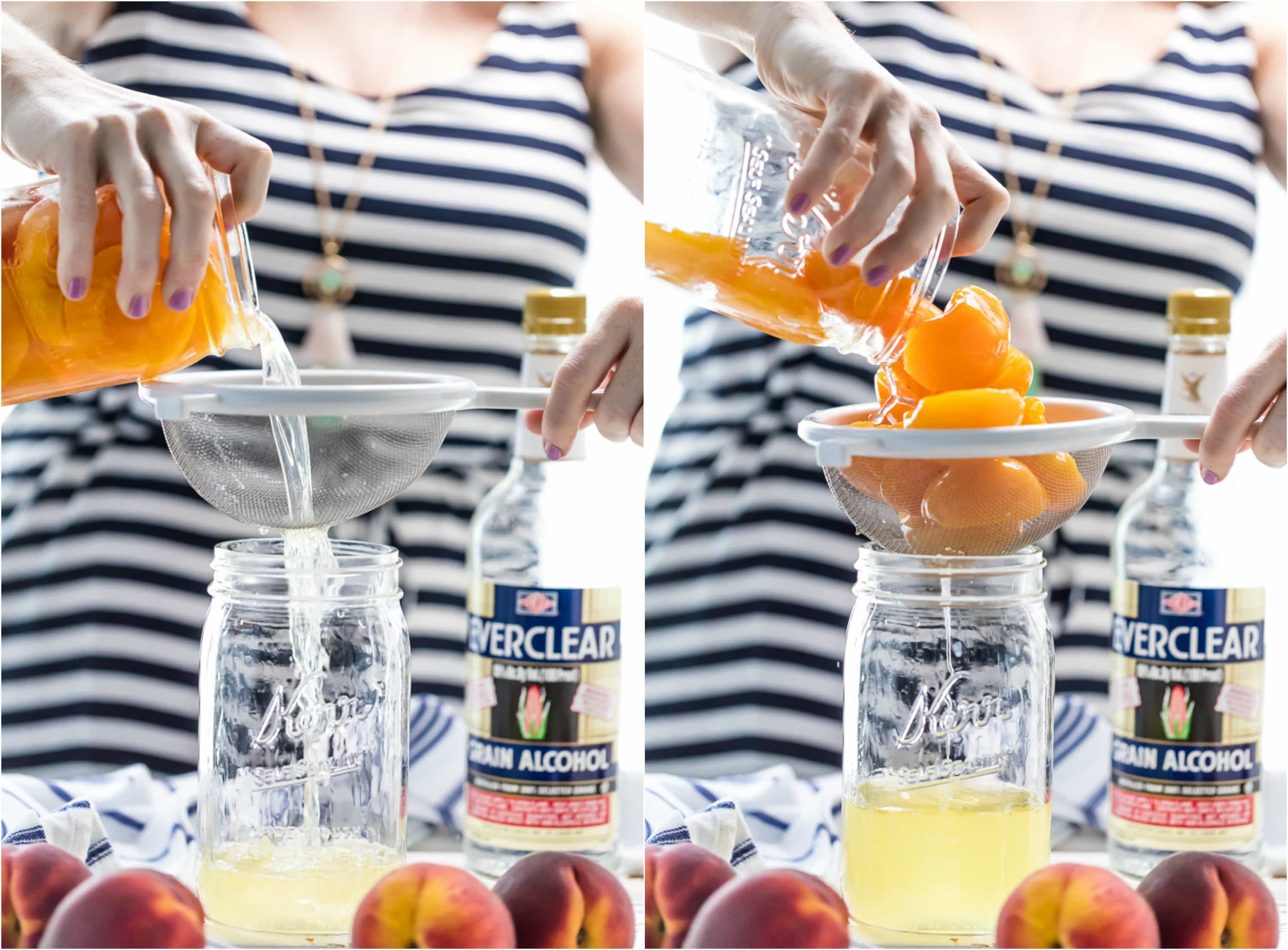 making homemade peach tea vodka