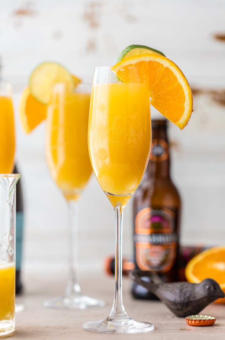 mimosa with orange slices