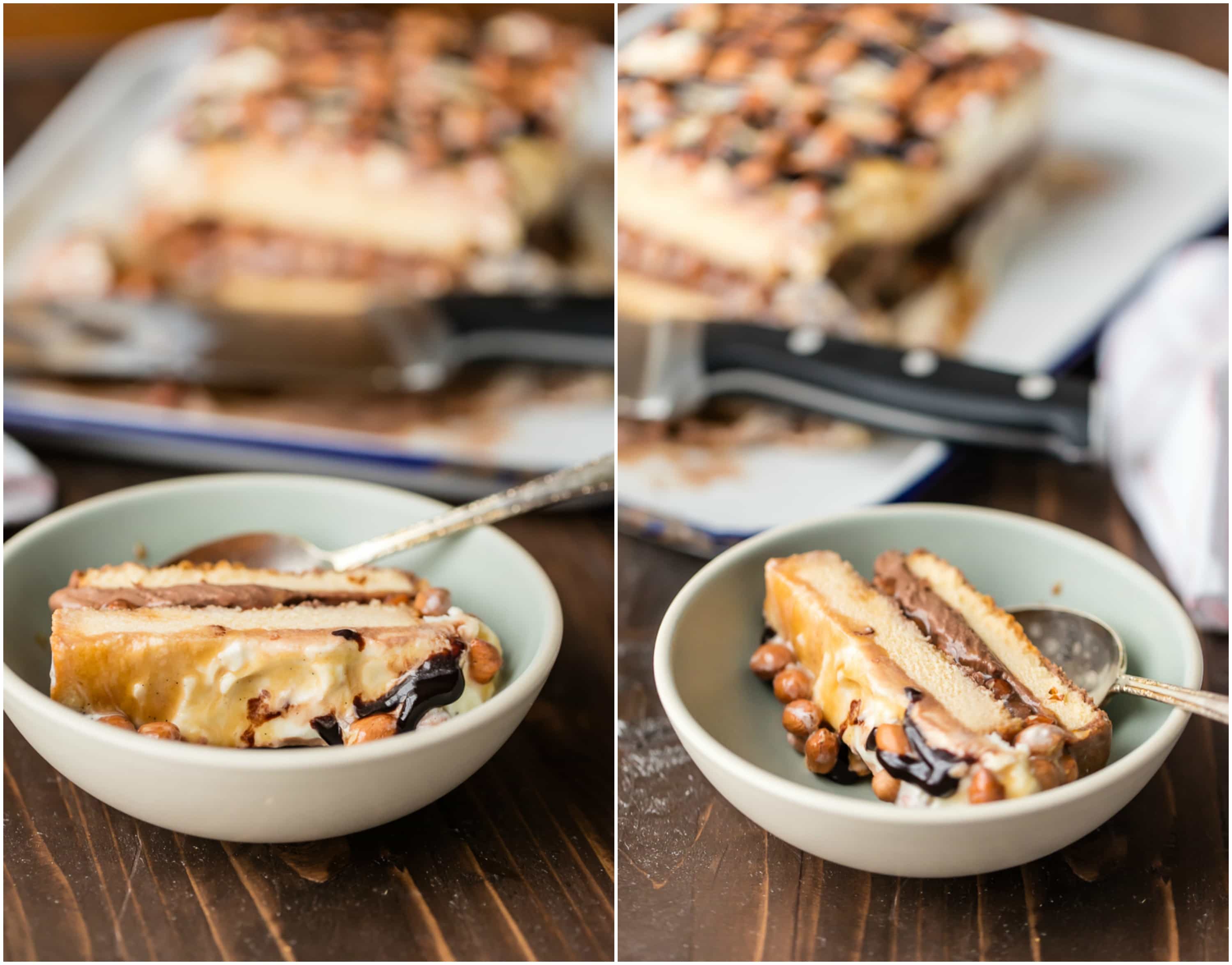 bowls of ice cream cake