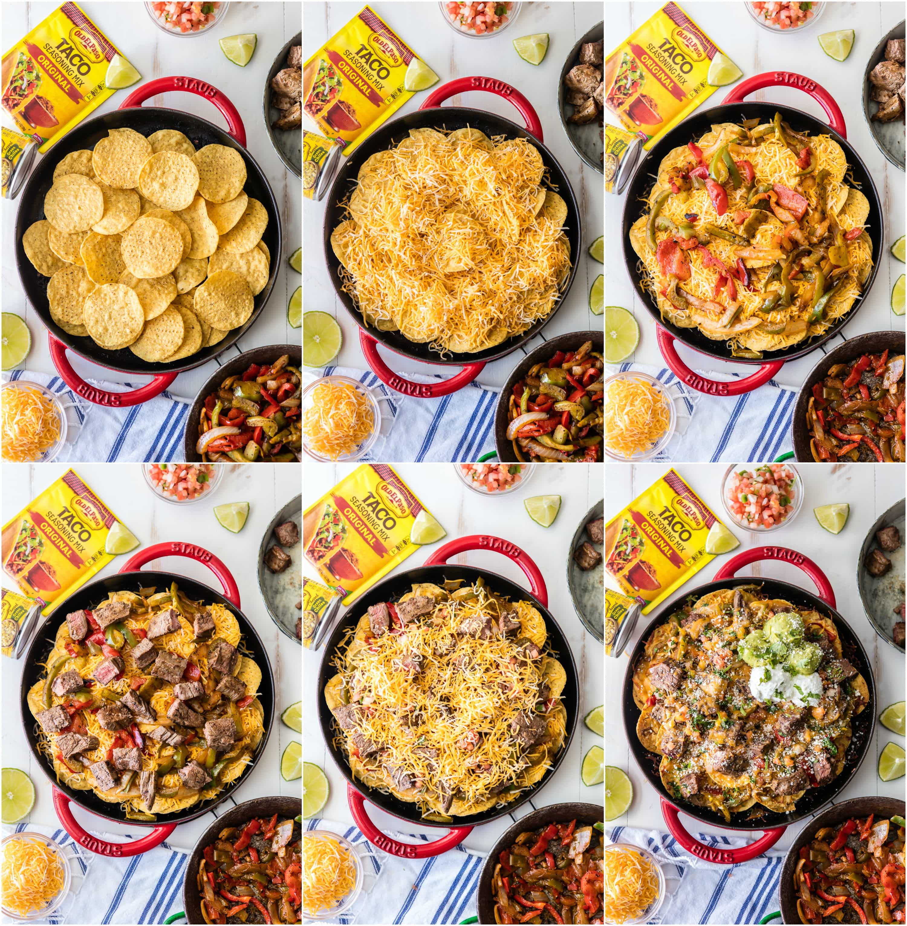 Photo collage: How to make steak nachos