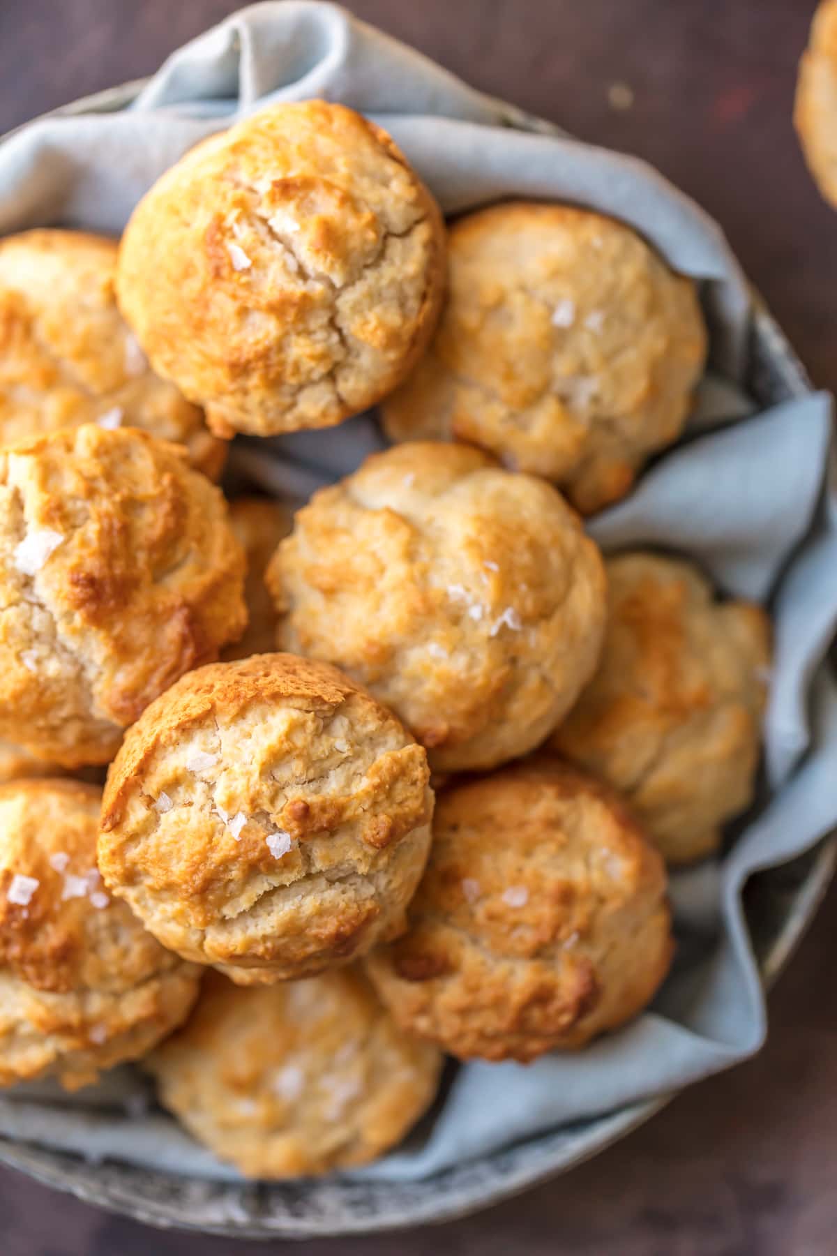 Beer bread muffins in a basket