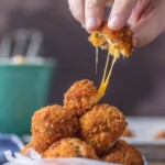 loaded mashed potato bites in a bowl