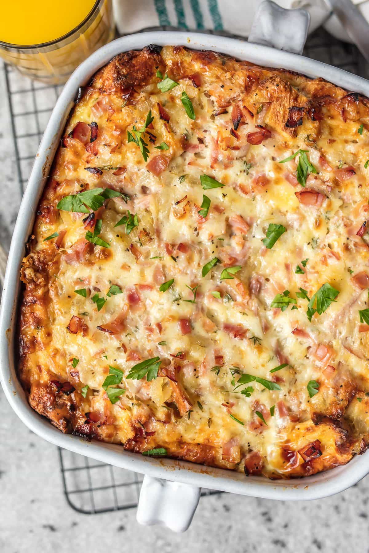 Cheesy ham and egg casserole recipe