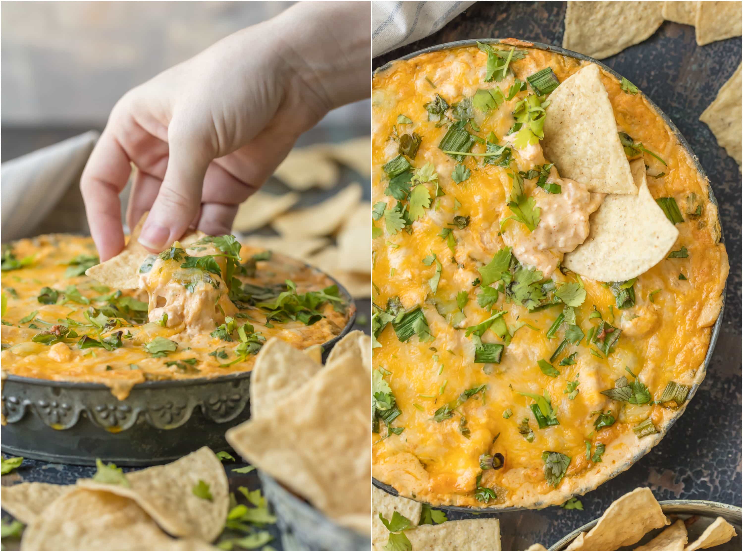 Green Chile Chicken Enchilada dip