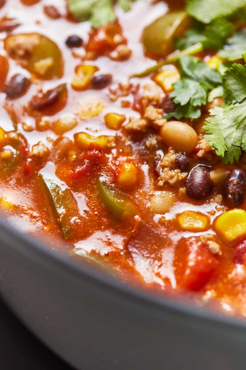 up close turkey chili