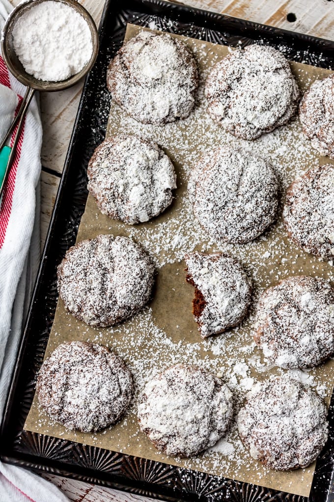 cookies sprinkled with powdered sugar