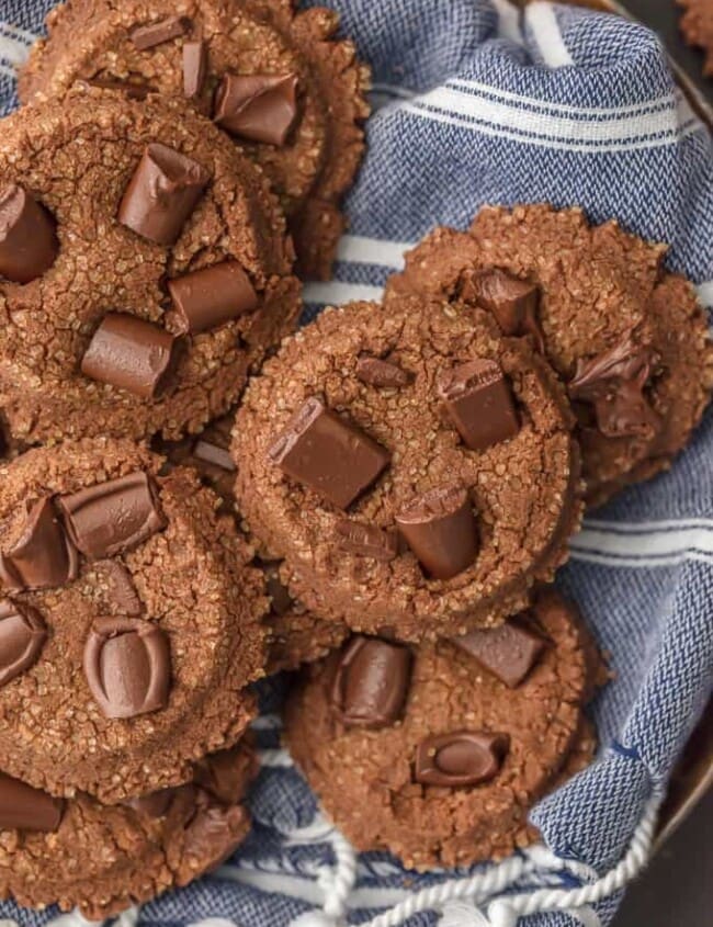 Chocolate Sugar Cookies are my go-to easy cookie recipe! This Fluffy Sugar Cookie Recipe has a crinkly sugar crust and has added chocolate chunks for ultimate decadence. This Chocolate Sugar Cookie Recipe is a classic, using Crisco, to make them extra fluffy and fool-proof. You haven't lived until you've tried these Chocolate Sugar Cookies!