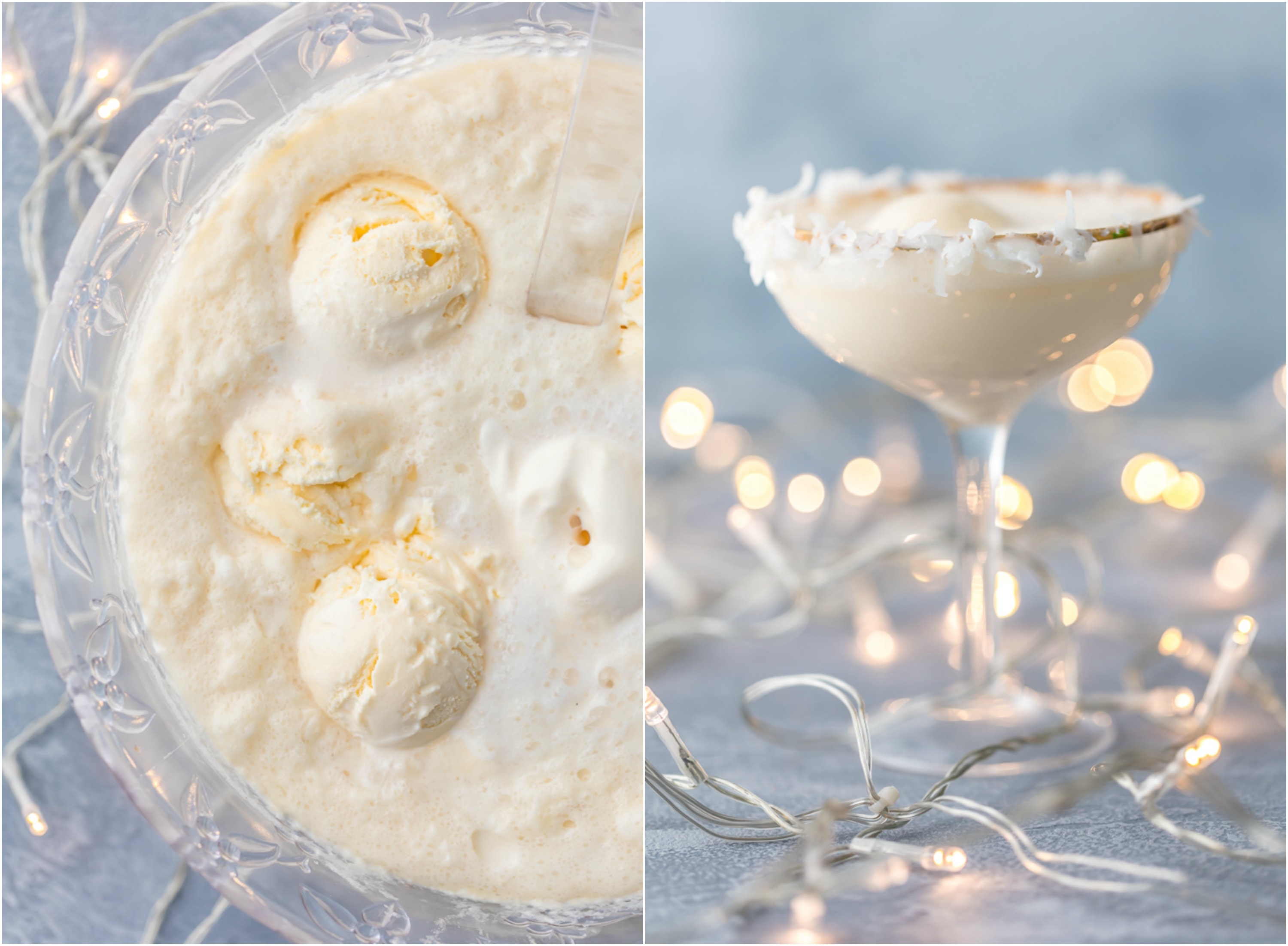 SNOW PUNCH vanilla non-alcoholic holiday punch photo collage