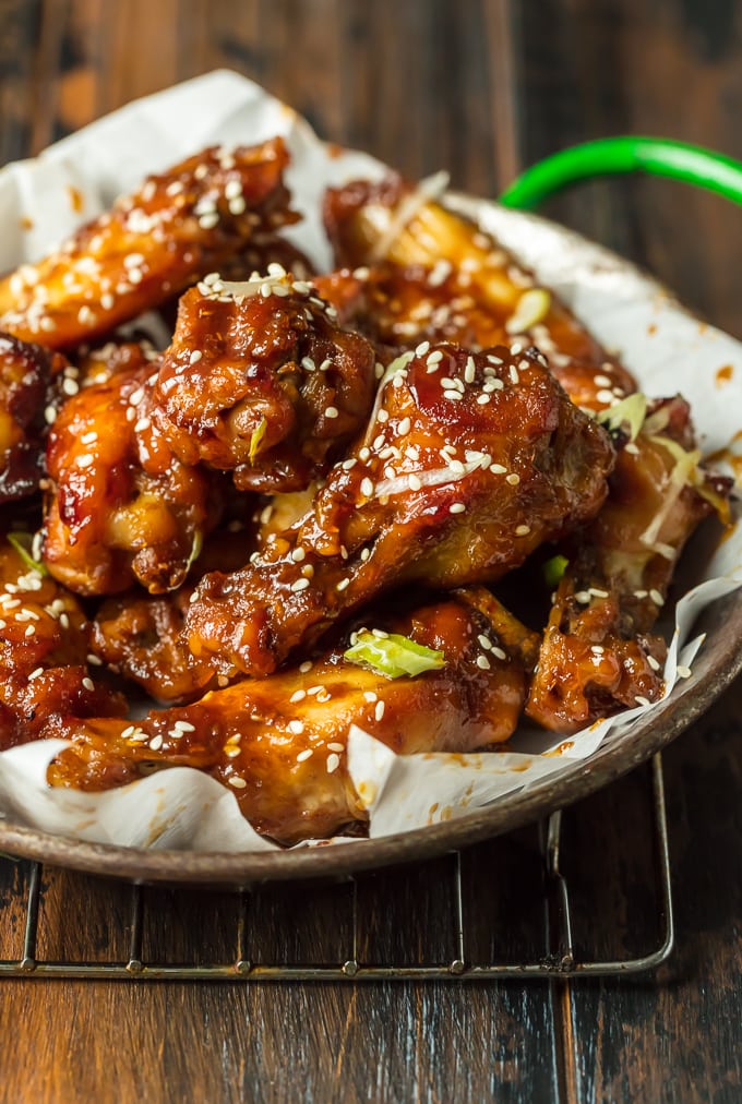 Plate of sesame baked chicken wings