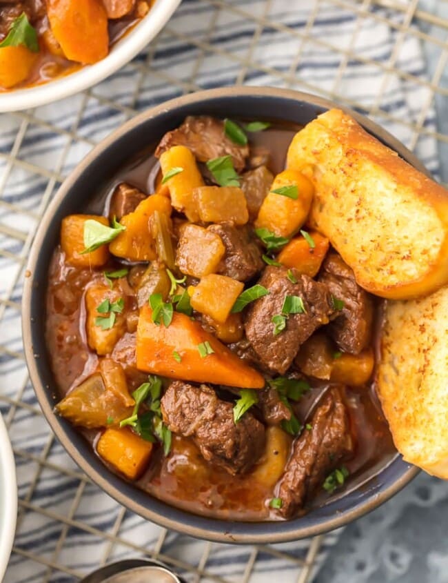 instant pot 5 spice beef stew in a bowl