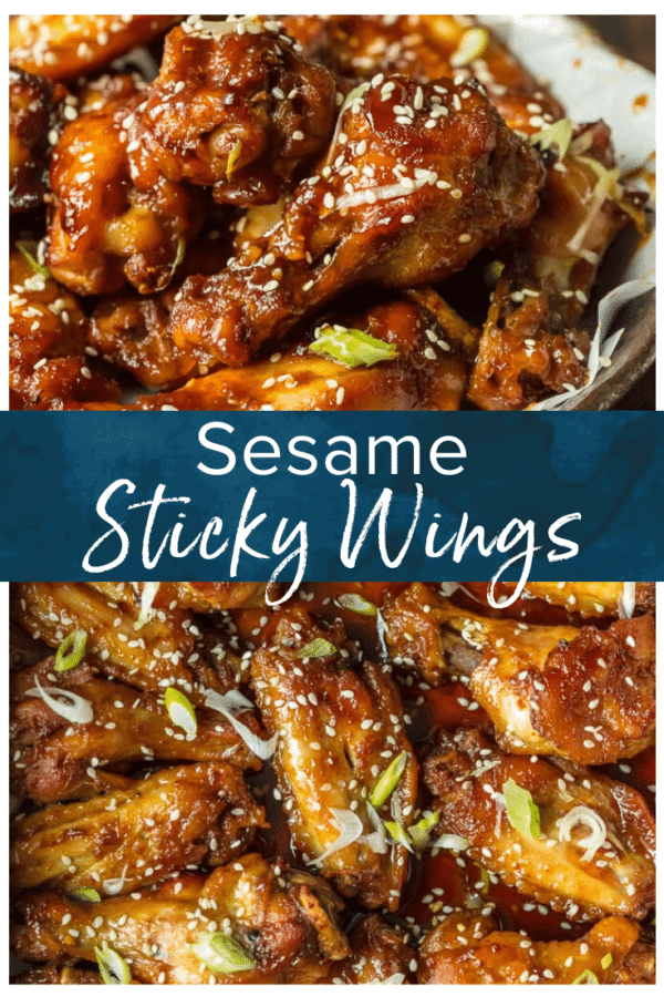 sesame sticky wings pinterest collage