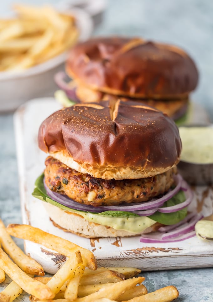 best chicken burgers with a pretzel bun