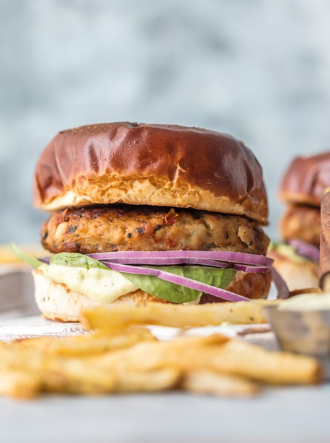 chicken burgers with fries