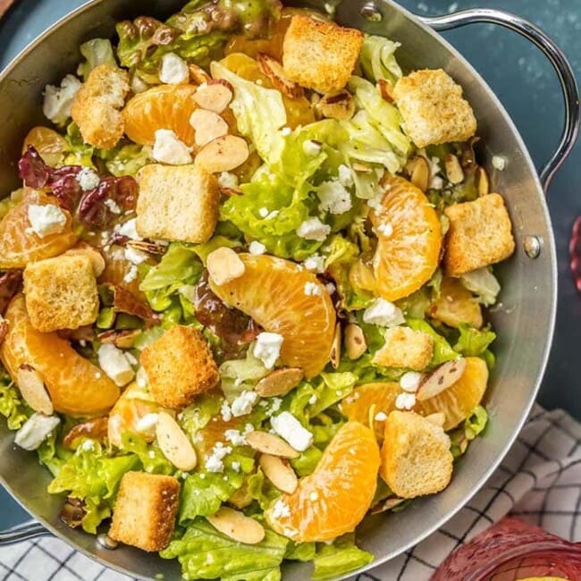 Mandarin Orange Salad with Almond and Cider Vinaigrette | The Cookie Rookie