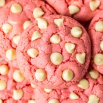 Strawberry Cookies are my favorite Strawberry Cake Mix Cookies! These White Chocolate Strawberry Cake Mix Cookies are so fun and delicious, and so super easy! Fun, festive, and SUPER SIMPLE! Strawberry Cookies with White Chocolate Chips are the perfect Pink Cookies for Valentine's Day, Easter, baby and wedding showers, and beyond! This Cake Mix Cookies Recipe will blow your mind.