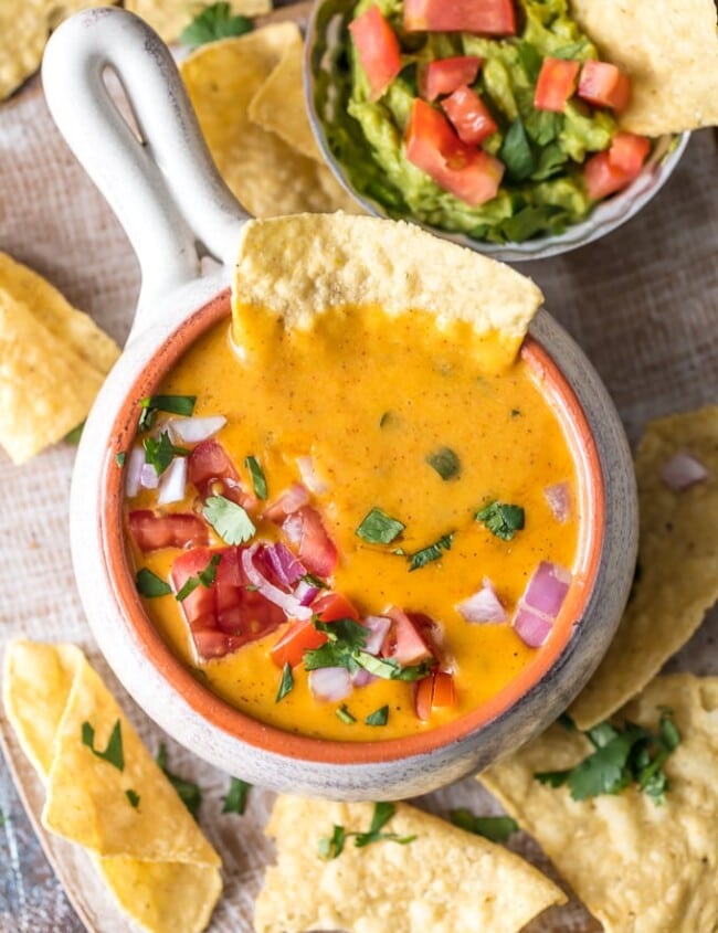 chip in queso dip