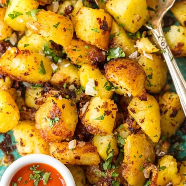 This HOME FRIES RECIPE is the perfect side dish for any meal, whether it's breakfast, lunch, or dinner. Crispy Breakfast Potatoes are a hearty way to start your day along with eggs and toast. And of course you can devour these savory Homes Fries for a little snack. These tasty potatoes go with just about everything, and they're oh so delicious!