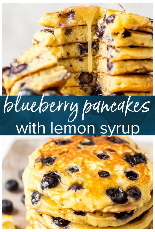 Blueberry Pancakes just might be the most comforting breakfast ever. It's hard not to think of weekend mornings at home with the family when chowing down on pancakes, and that's exactly what this recipe is for! If you want to know how to make blueberry pancakes, it's simple. This is a classic blueberry pancake recipe; light, fluffy, and fruity. And to top it all off, there's a tasty homemade Lemon Sauce to pour on top!