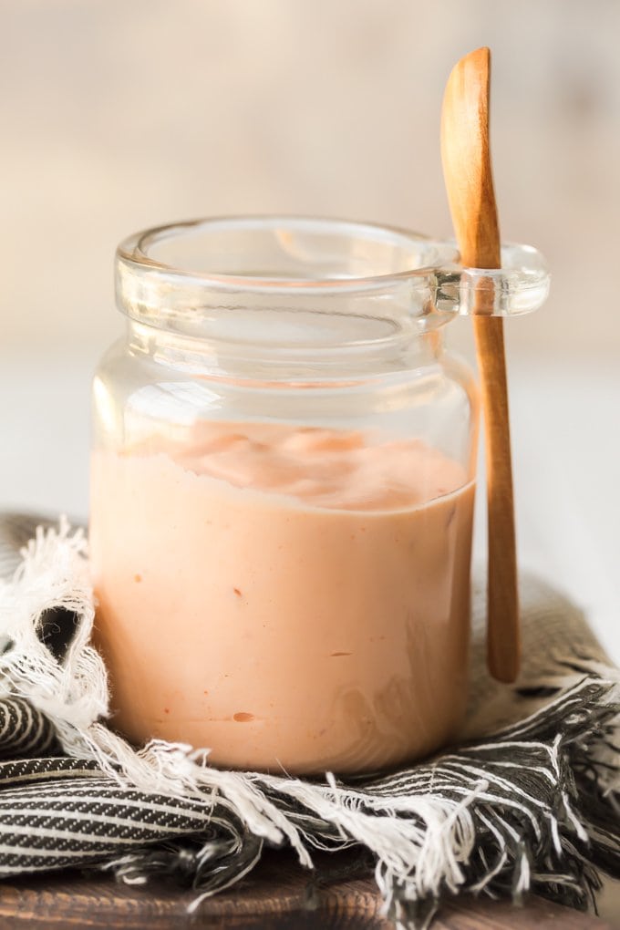 a jar of healthy bang bag sauce