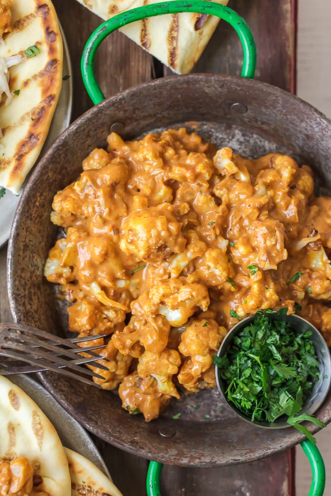 Cauliflower Tikka Masala in a skillet