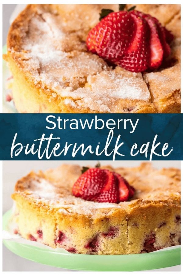 This Strawberry Buttermilk Cake is moist, soft, and so yummy! I love the light & simple flavor of this lemon strawberry cake