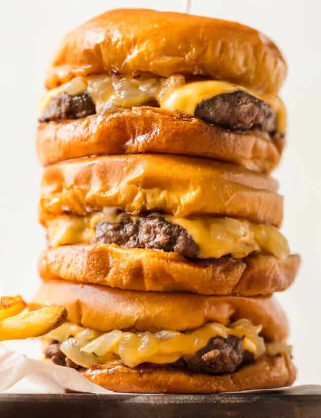 stacked wisconsin butter burgers