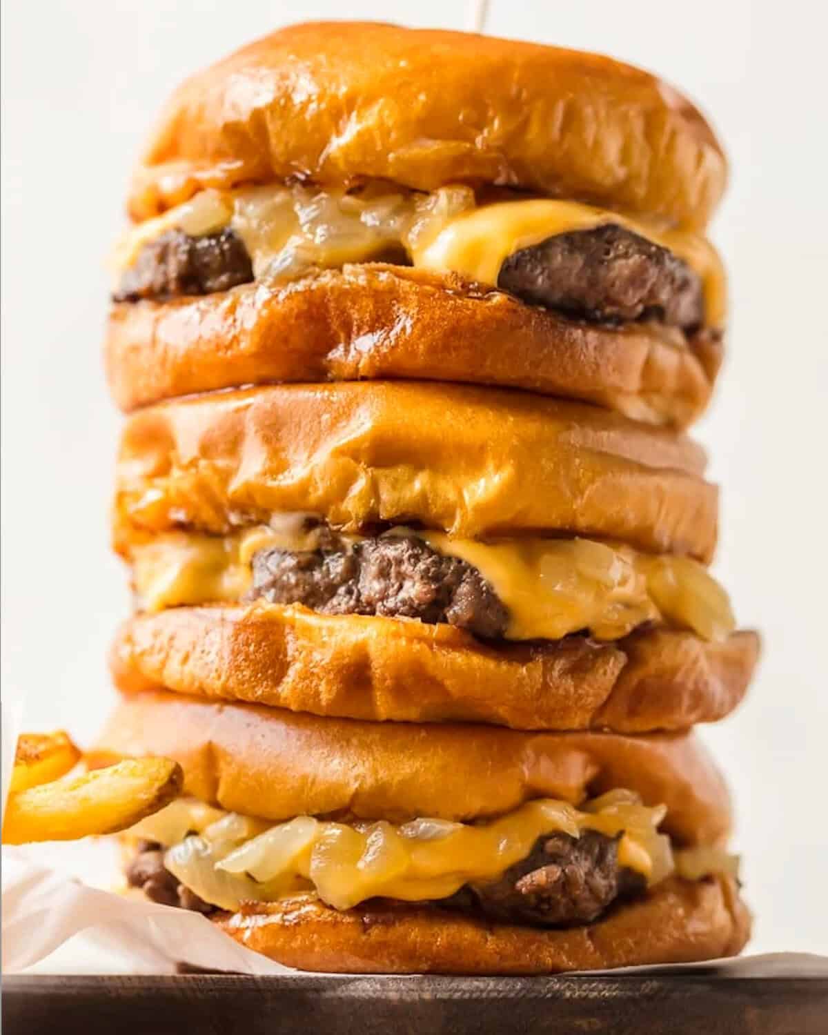 stacked wisconsin butter burgers