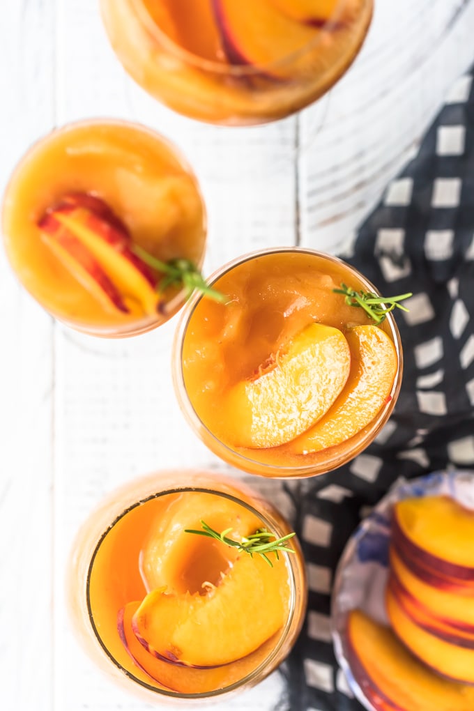 Overhead shot of Peach Frose Recipe