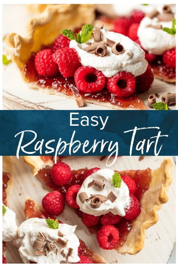 This easy Raspberry Tart recipe is going to change your life! Use this amazing raspberry pie hack to make a simple, delicious, beautiful dessert that you can prepare for guests in no time. It's just as tasty as a traditional pie, but with a lot less hassle. Make this raspberry dessert, or make a version with blueberries, blackberries, or strawberries.