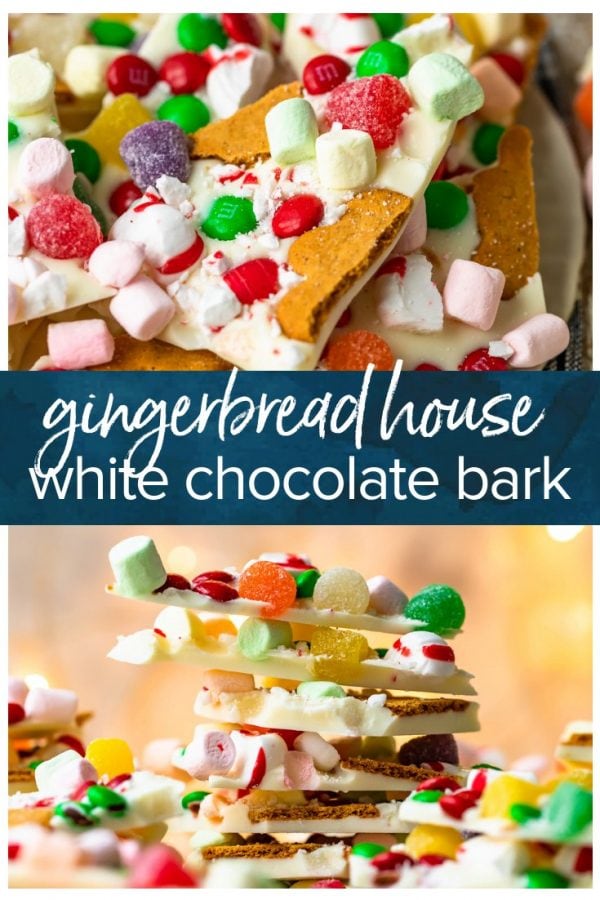 gingerbread house with white chocolate bark pinterest pic